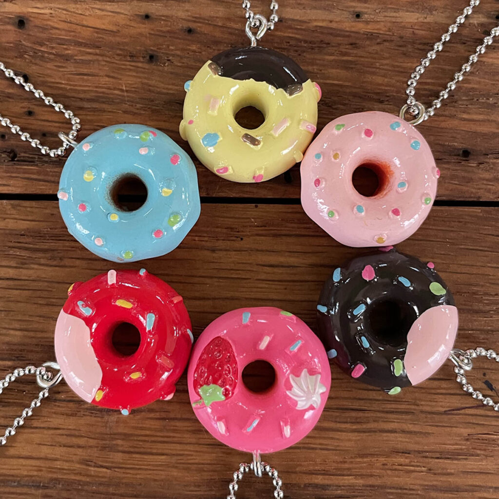 Assorted Donut Necklaces available for purchase at The Camp Store