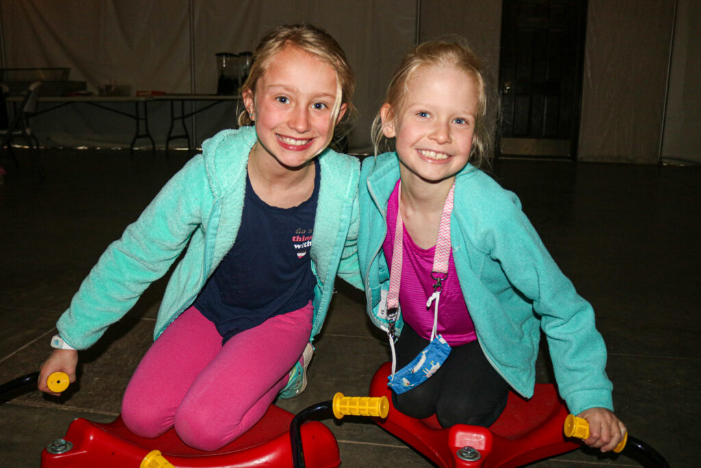 two girls on roller racers at Deer Run Spring Break Day Camp