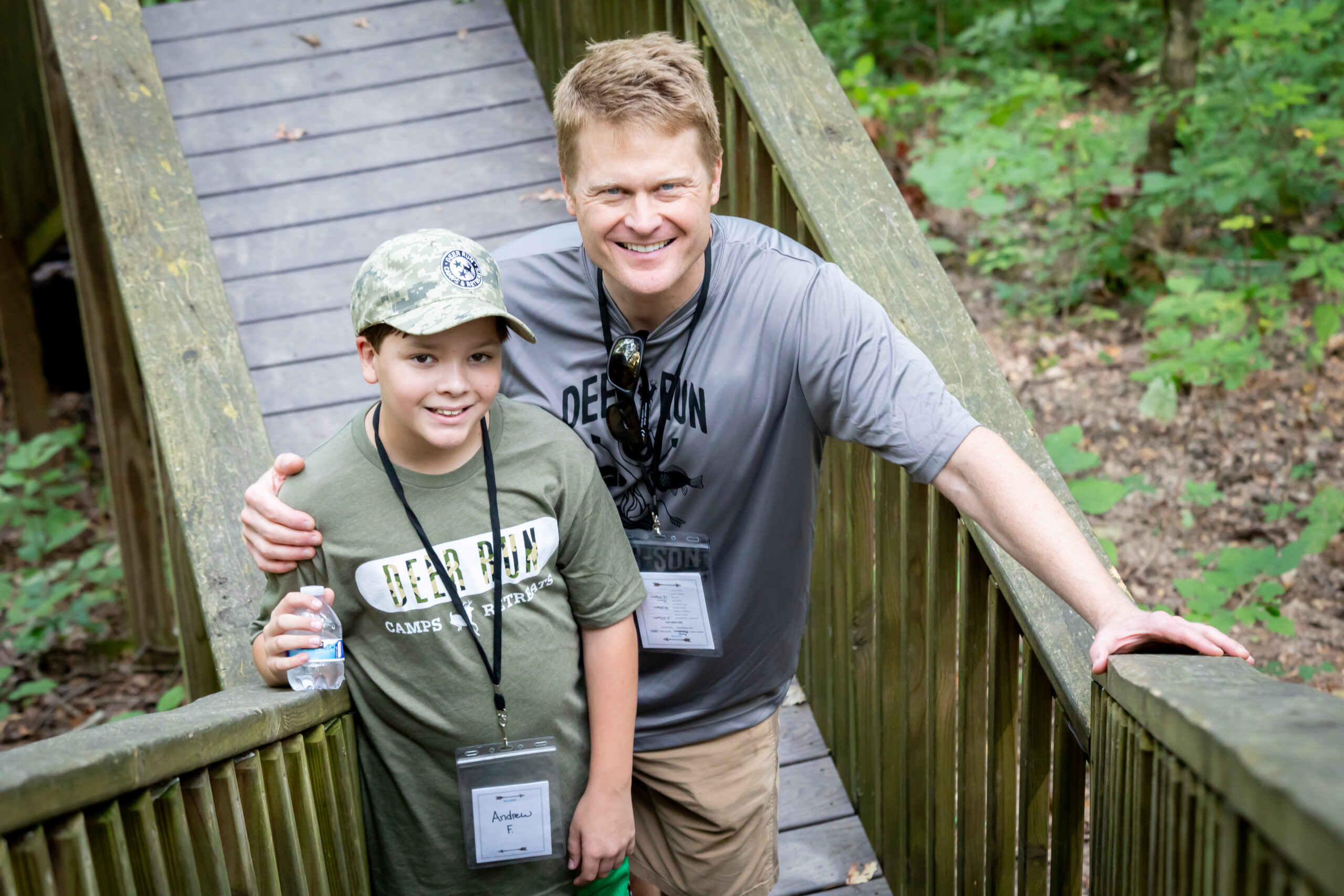 Father and Son enjoying Deer Run Camps & Retreats Father Son Adventure Weekend Camp.