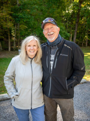 Founders of Deer Run Camps & Retreats, David & Liz Gibson, at Riders Rally & Car Cruise-In 2023.