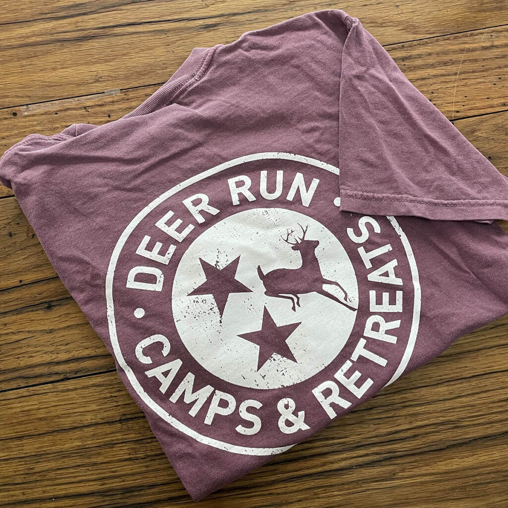 Deer Run short sleeve berry Comfort Colors TriStar t-shirt available for purchase at The Camp Store