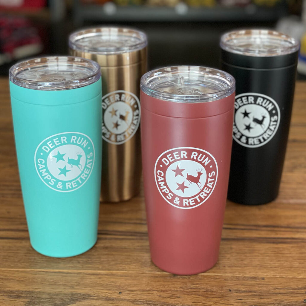 Deer Run TriStar tumblers available for purchase at The Camp Store