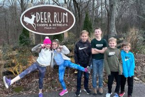Winter Day Campers at Deer Run Entrance