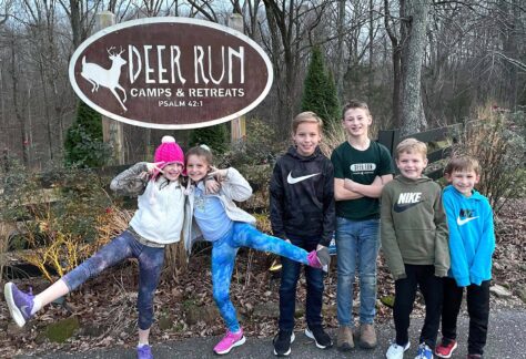 Winter Day Campers at Deer Run Entrance