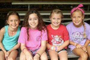 4 girls at birthday party at Deer Run Camps & Retreats